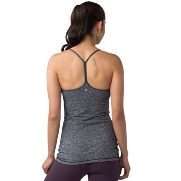 LULULEMON Power Pose Tank in Heathered Black Size 8 - Picture 1 of 3
